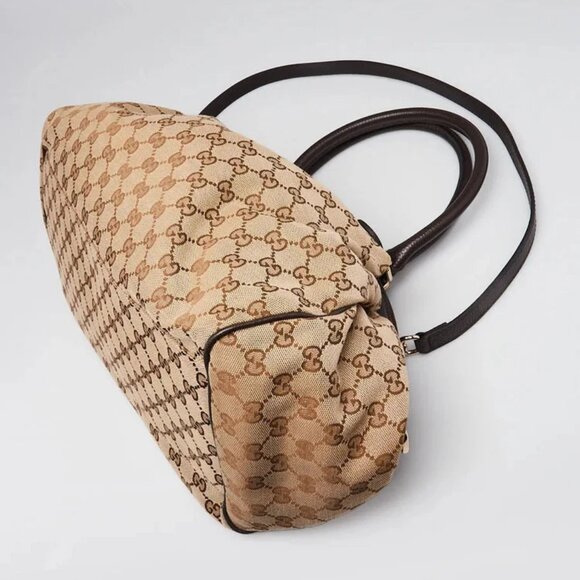 Gucci Beige/Brown GG Canvas Medium Sukey Boston Bag w/Strap - Picture 3 of 12